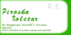piroska koletar business card